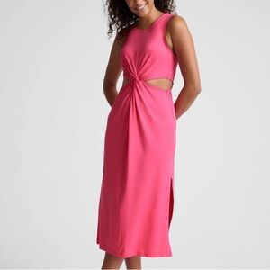 Beyond Yoga Around The World Front Twist Dress, Carnation Pink, Size Larte, NWOT